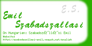 emil szabadszallasi business card
